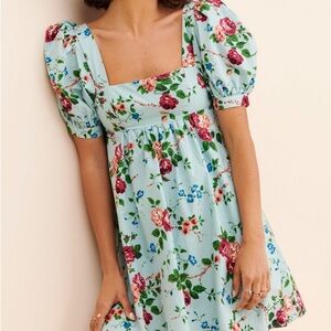 Urban Outfitters x Laura Ashley Penelope Babydoll Mini Dress